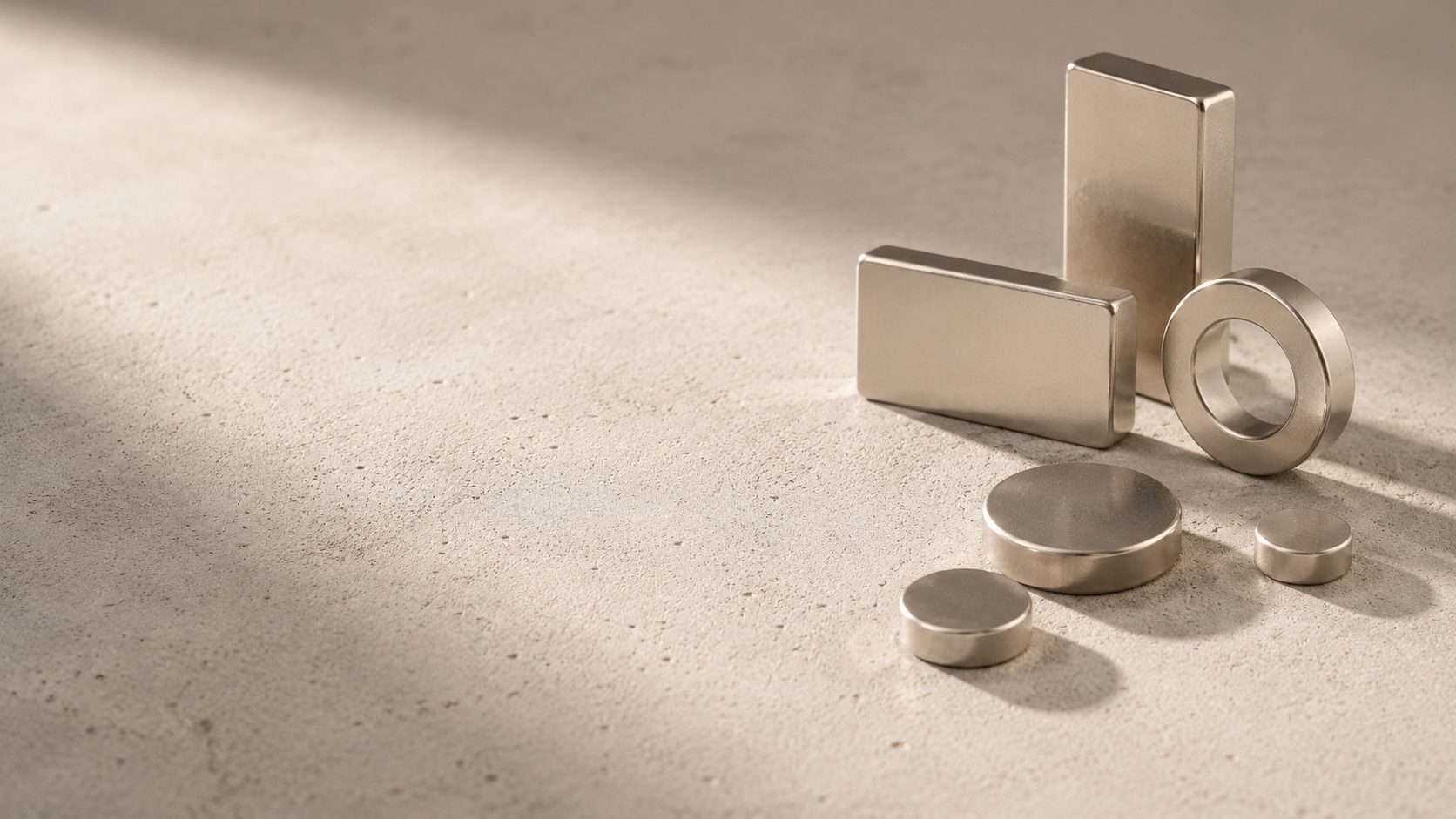 Nickel-plated sintered NdFeB block, disc and ring magnets